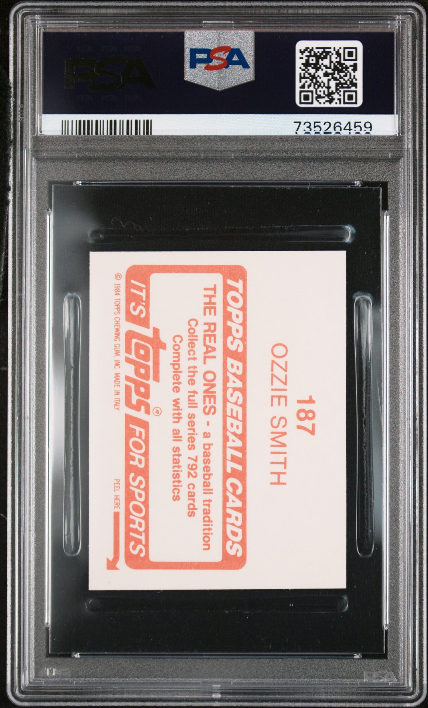 1984 Topps Stickers Baseball Ozzie Smith #187 Psa 8 73526459