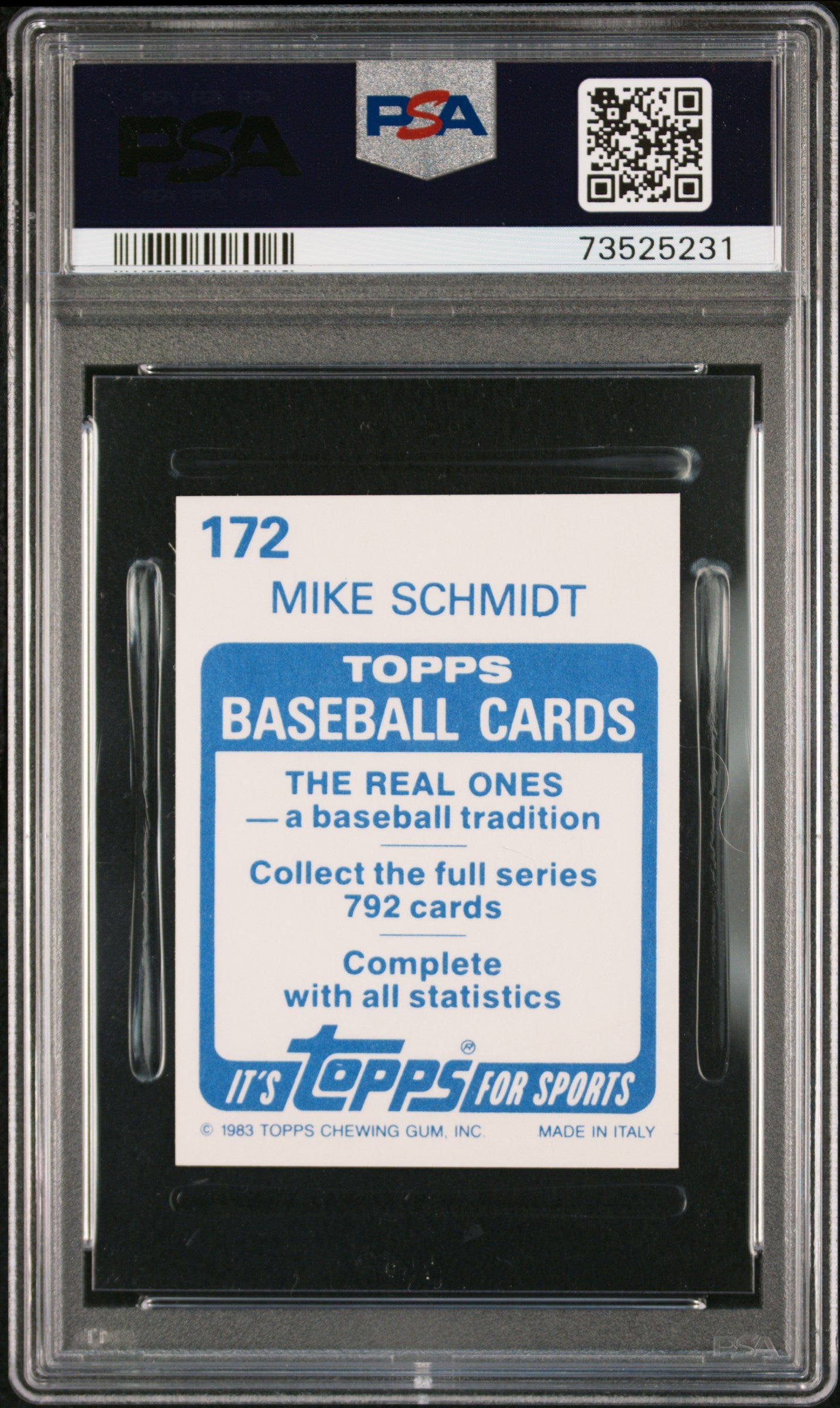 1983 Topps Stickers Baseball Mike Schmidt #172 Psa 7 73525231