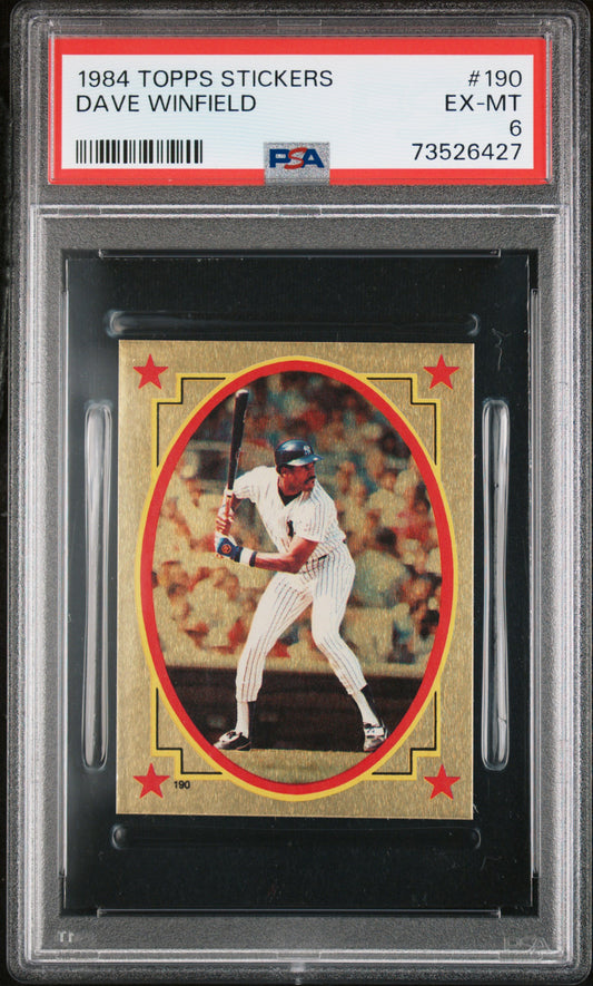 1984 Topps Stickers Baseball Dave Winfield #190 Psa 6 73526427