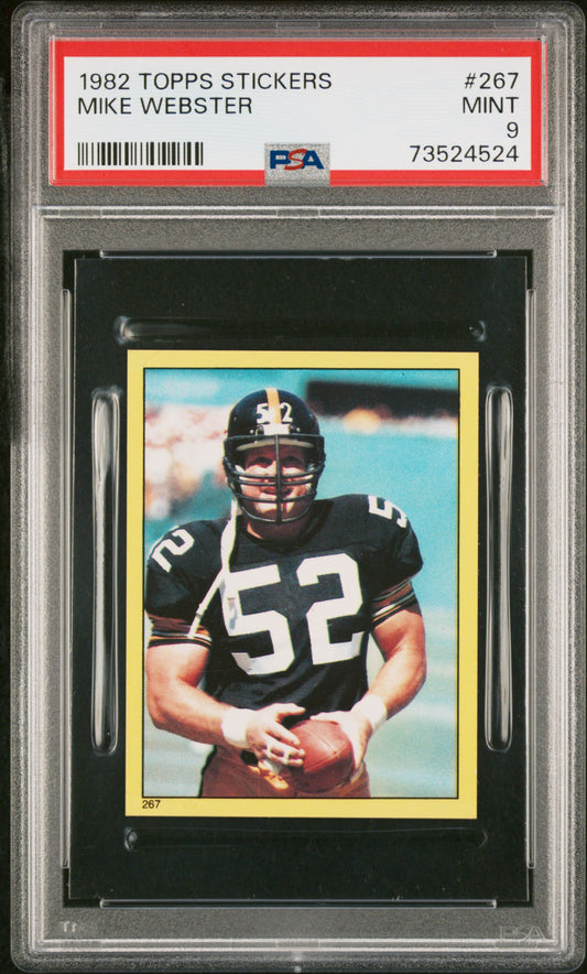 1982 Topps Stickers Football Mike Webster #267 Psa 9 73524524