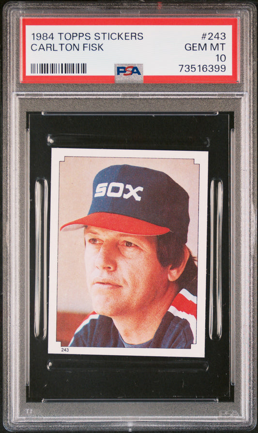 1984 Topps Stickers Baseball Carlton Fisk #243 Psa 10 73516399