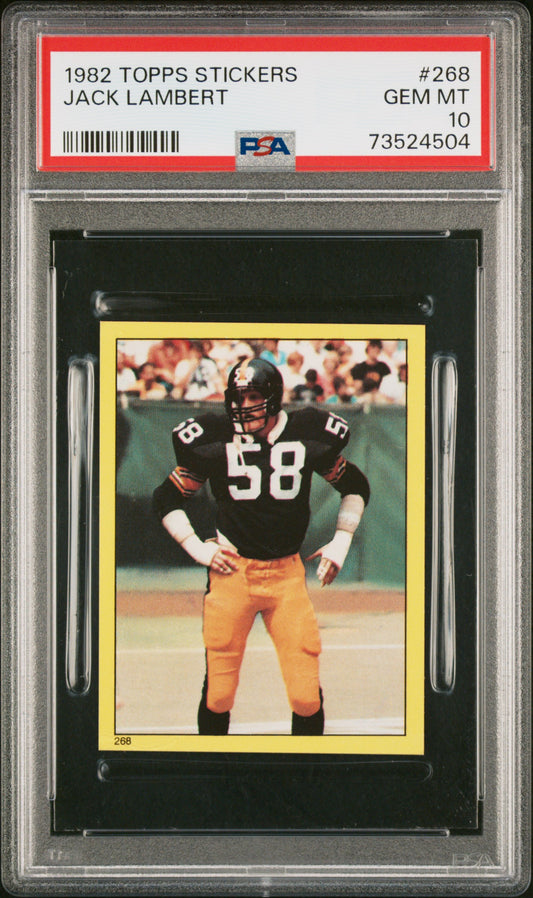 1982 Topps Stickers Football Jack Lambert #268 Psa 10 73524504