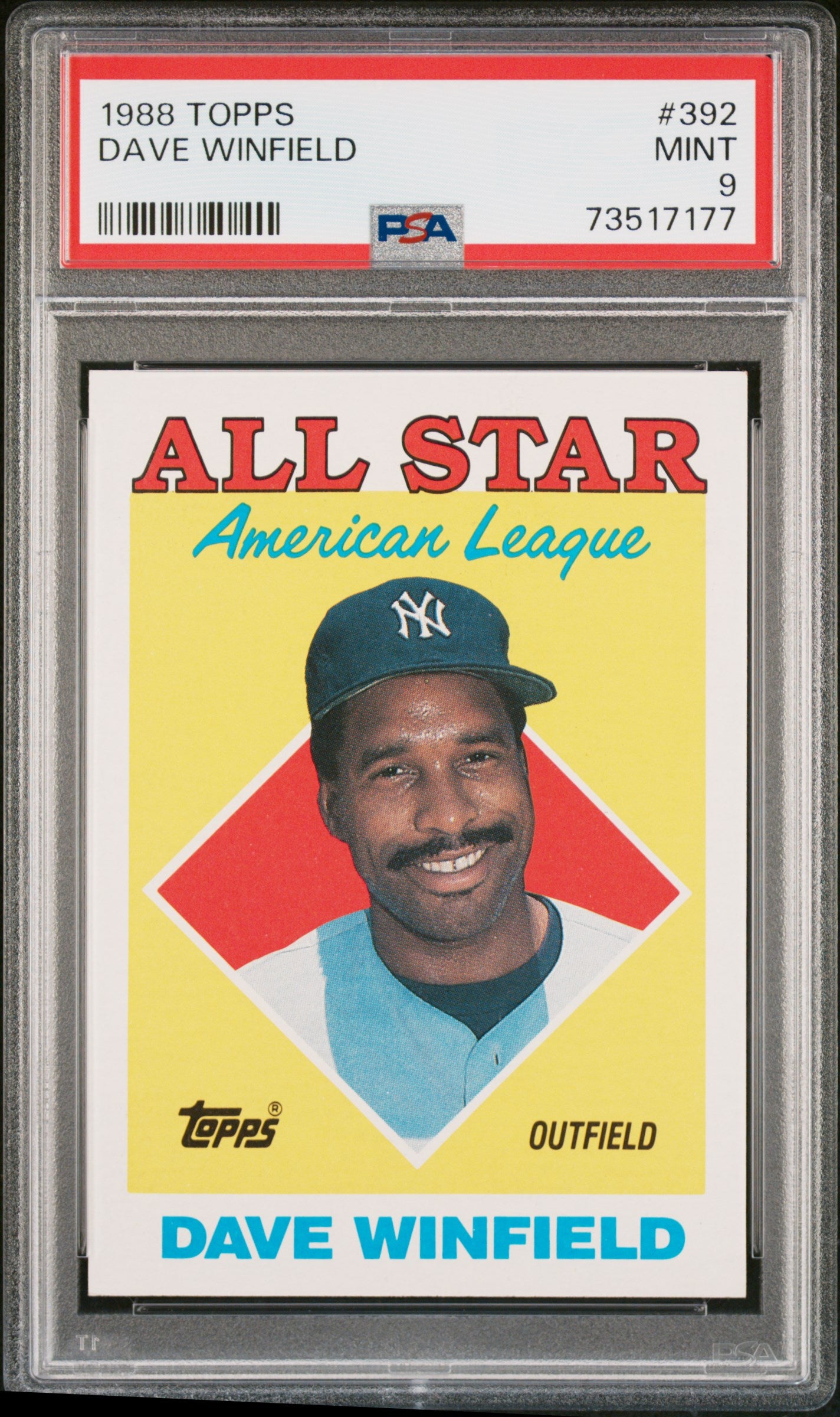 1988 Topps Baseball Dave Winfield #392 Psa 9 73517177