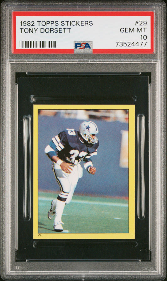 1982 Topps Stickers Football Tony Dorsett #29 Psa 10 73524477