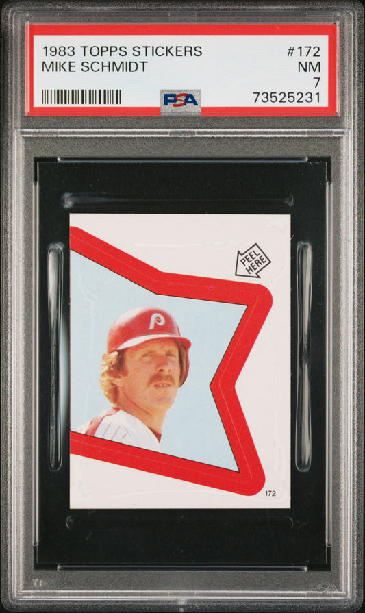 1983 Topps Stickers Baseball Mike Schmidt #172 Psa 7 73525231