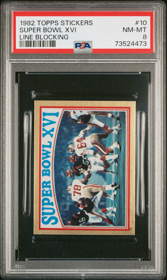 1982 Topps Stickers Football Super Bowl Xvi #10 Psa 8 73524473