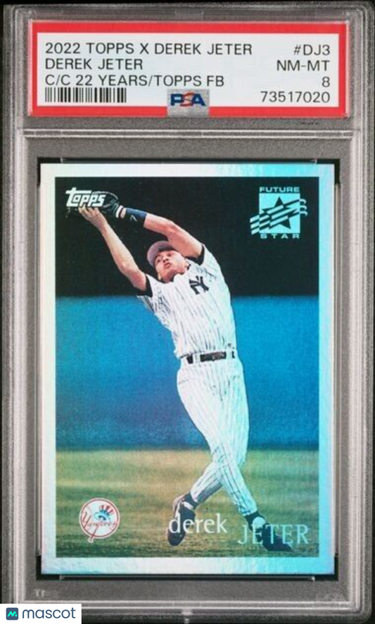 2022 Topps x Derek Jeter 22 Years of Topps FOILBOARD Derek Jeter Card #DJ3 PSA 8