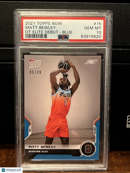 2021 Topps Now OT Elite BLUE 45/49 Matt Bewley Rookie Card #15 PSA 10 POP 1 !
