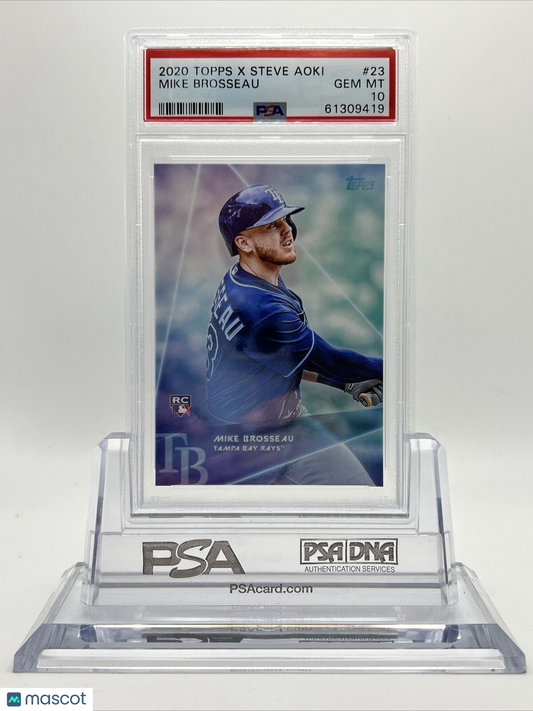 2020 Topps X Steve Aoki Mike Brosseau Rookie Baseball Card #23 PSA 10