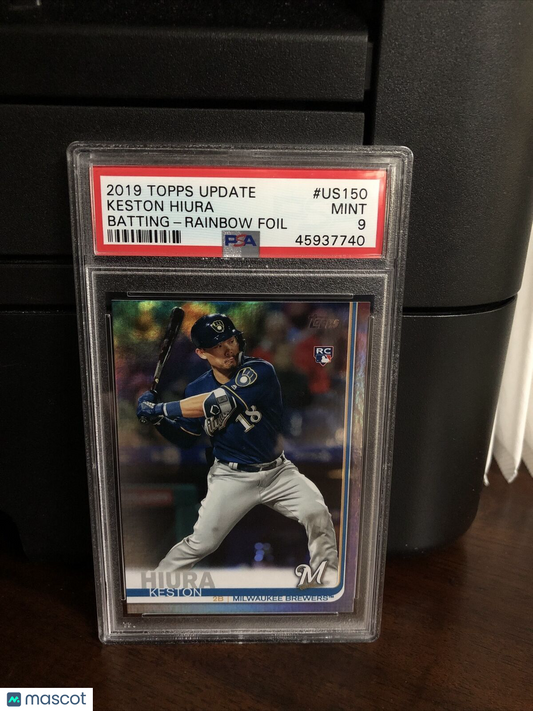 2019 Topps Update RAINBOW FOIL Keston Hiura Rookie Baseball Card #US150 PSA 9