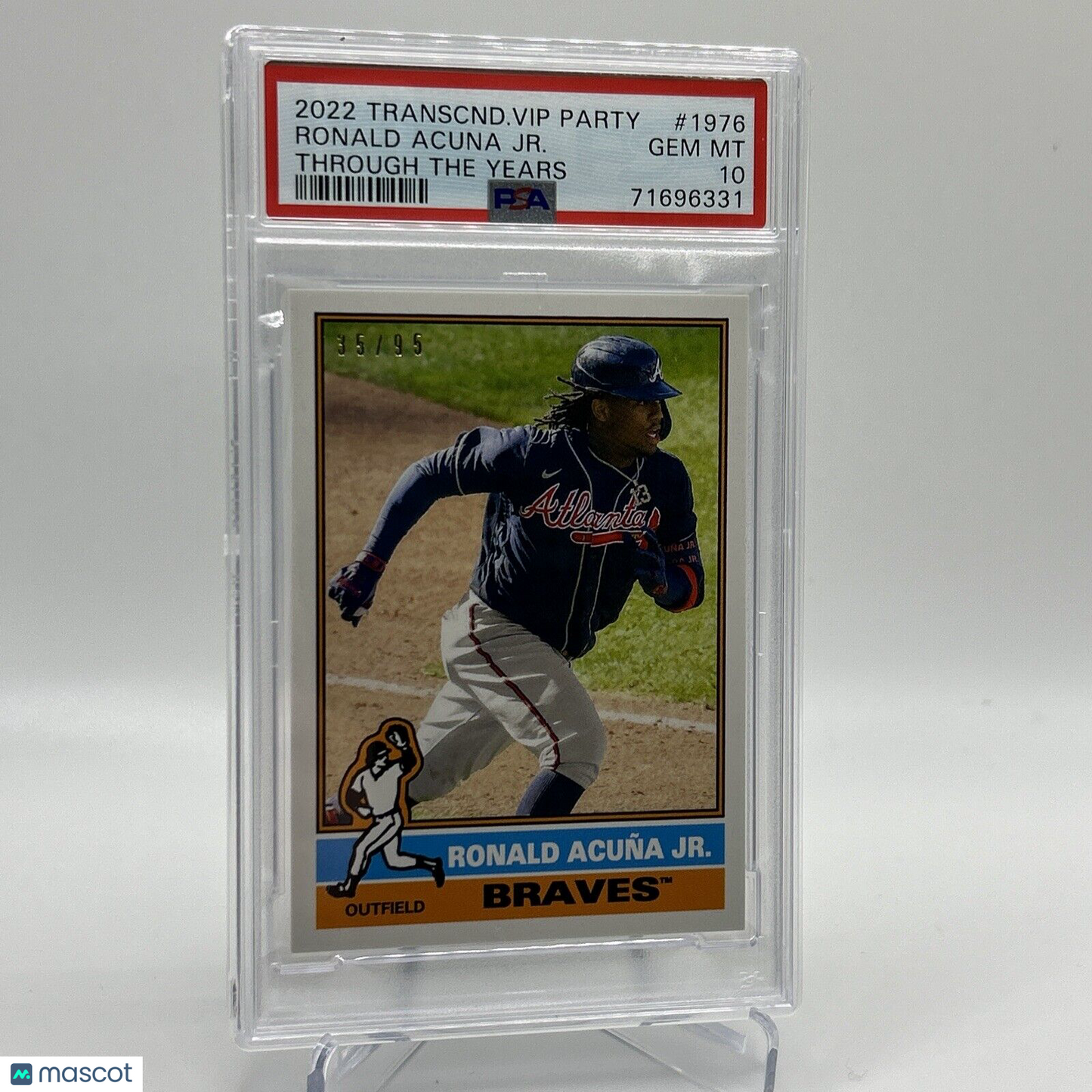 2022 Topps Transcendent VIP Party Ronald Acuna Jr. Card #1976 PSA 10 35/95