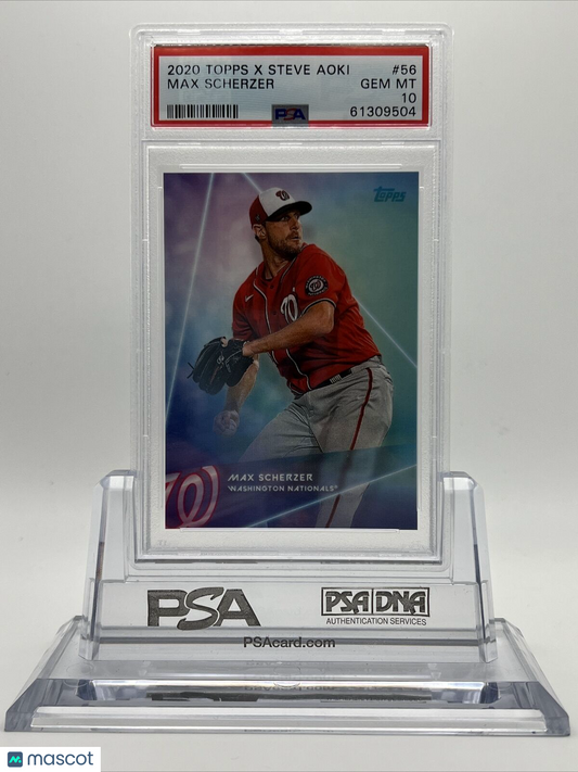 2020 Topps X Steve Aoki Max Scherzer Baseball Card #56 PSA 10