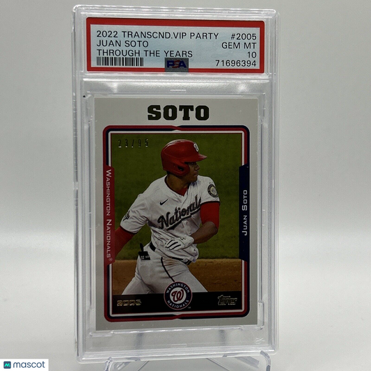 2022 Topps Transcendent VIP Party Juan Soto Baseball Card #2005 PSA 10 23/95