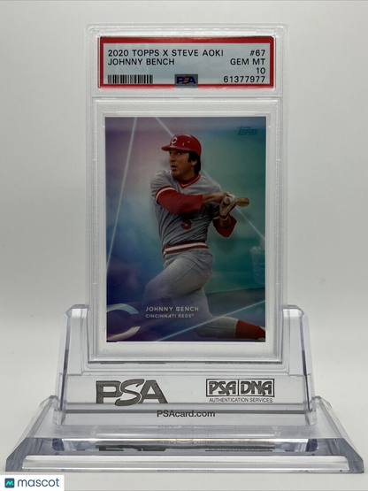2020 Topps X Steve Aoki Johnny Bench Baseball Card #67 PSA 10