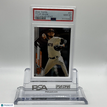 2020 Topps Tyler Beede Advanced Stat Baseball Card #67 PSA 10 Gem Mint POP 1