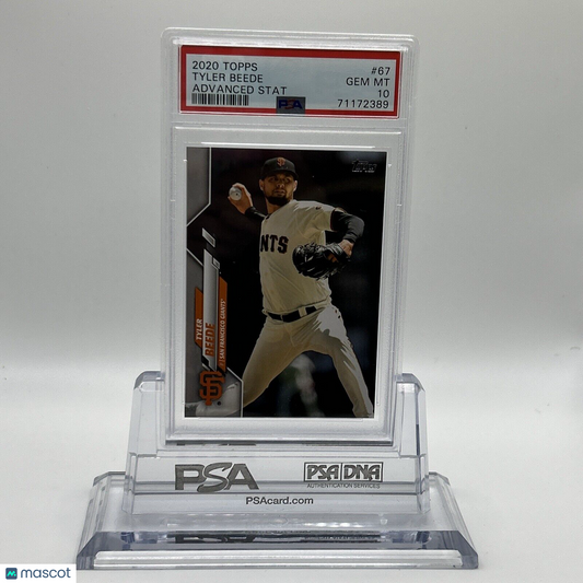 2020 Topps Tyler Beede Advanced Stat Baseball Card #67 PSA 10 Gem Mint POP 1