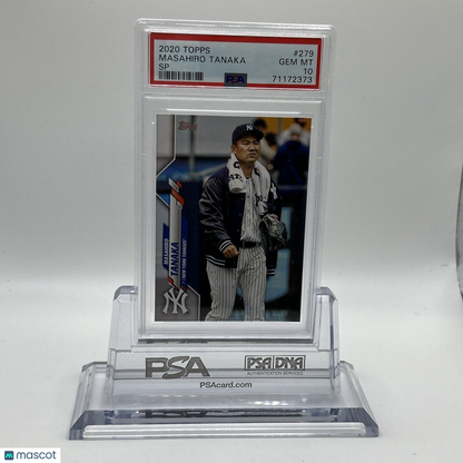2020 Topps Masahiro Tanaka SP Baseball Card #279 PSA 10 Gem Mint