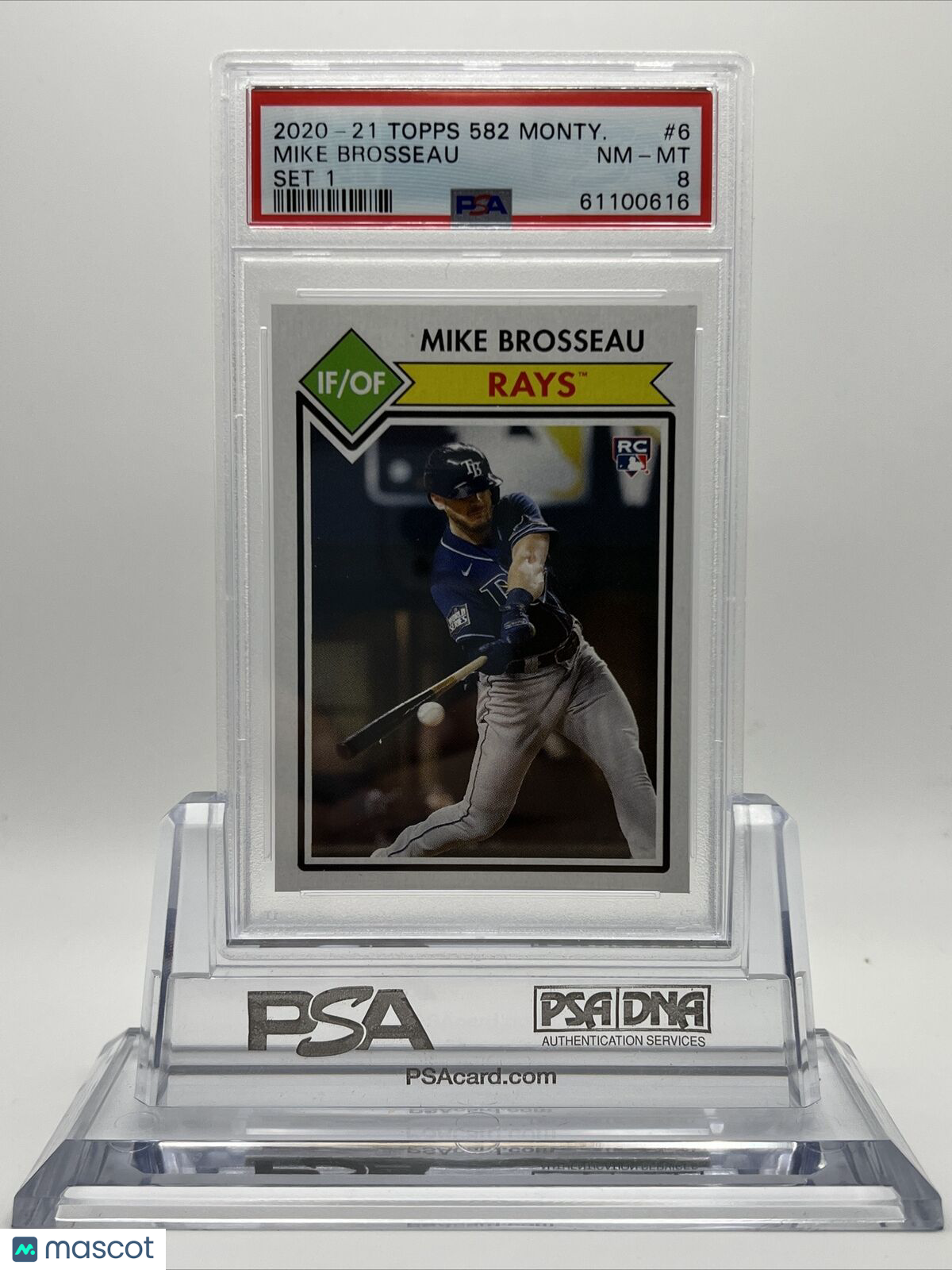 2021 Topps 582 Montgomery Club Set 1 Mike Brosseau Rookie Card #6 PSA 8