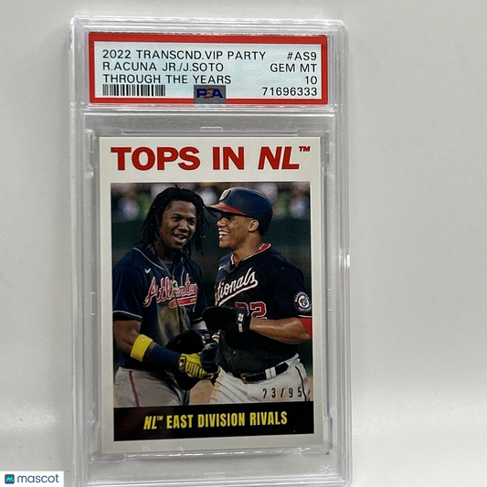 2022 Topps Transcendent VIP Juan Soto Ronald Acuna Jr. Card #AS9 PSA 10 23/95