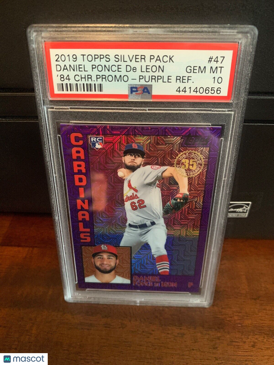 2019 Topps Silver Pack 1984 Chrome PURPLE Daniel Ponce De Leon Card #47 PSA 10