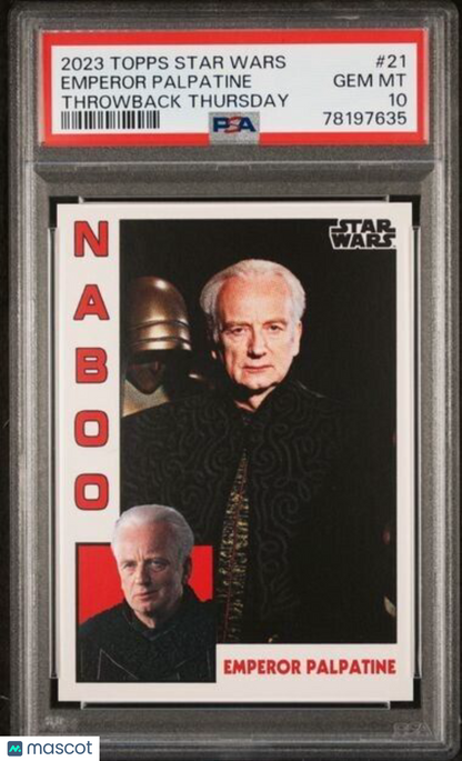 2023 Topps Star Wars Throwback Thursday Emperor Palpatine Card #21 PSA 10 Gem