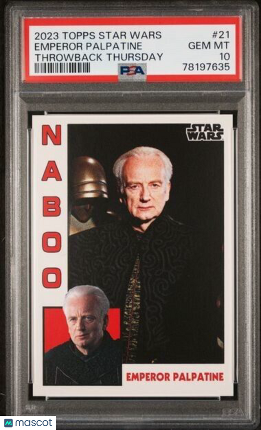 2023 Topps Star Wars Throwback Thursday Emperor Palpatine Card #21 PSA 10 Gem
