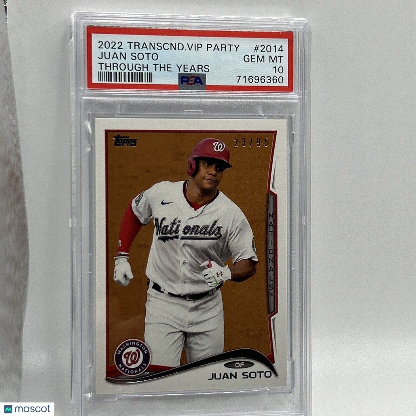 2022 Topps Transcendent VIP Party Juan Soto Baseball Card #2014 PSA 10 23/95