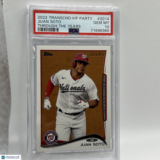 2022 Topps Transcendent VIP Party Juan Soto Baseball Card #2014 PSA 10 23/95