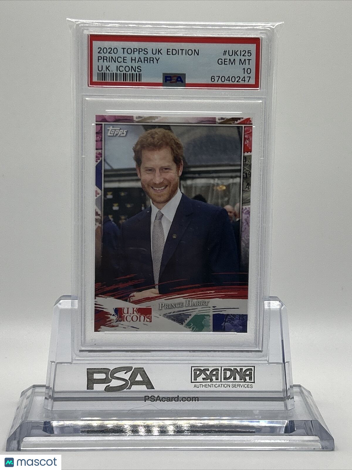 2020 Topps UK Edition Prince Harry U.K. Icons Card #UK125 PSA 10 Gem Mint