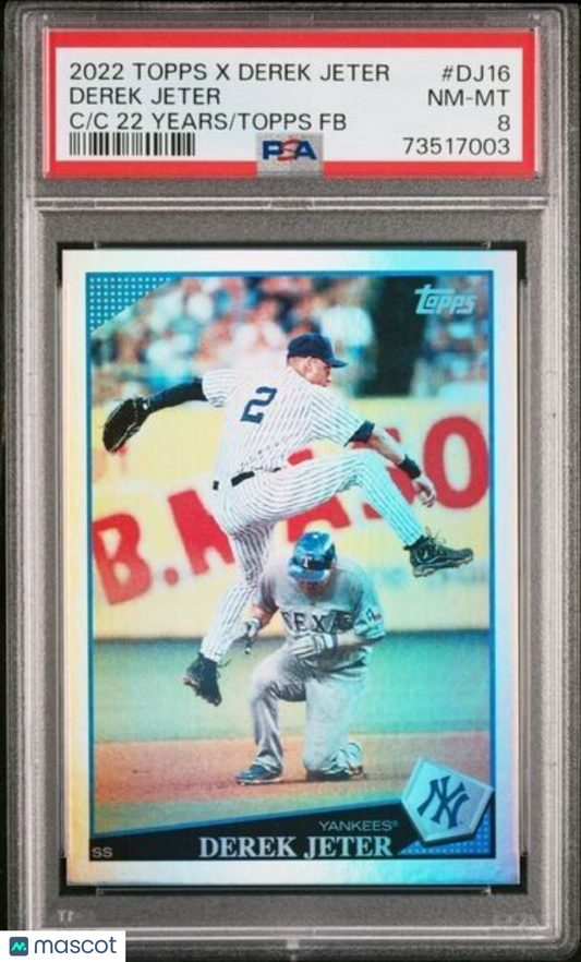 2022 Topps x Derek Jeter 22 Years of Topps FOILBOARD Derek Jeter Card DJ16 PSA 8
