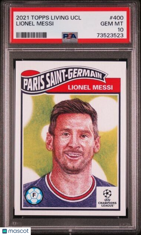 2021 Topps Living UCL UEFA Champions League Lionel Messi #400 PSA 10