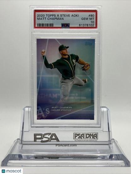 2020 Topps X Steve Aoki Matt Chapman Baseball Card #80 PSA 10
