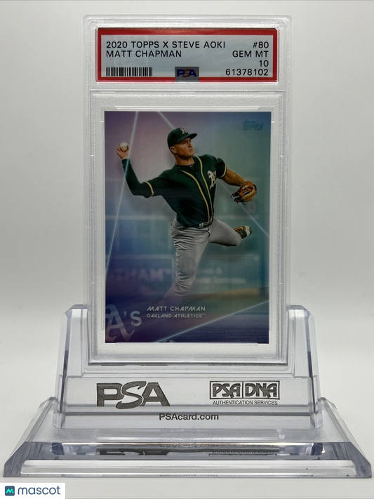 2020 Topps X Steve Aoki Matt Chapman Baseball Card #80 PSA 10