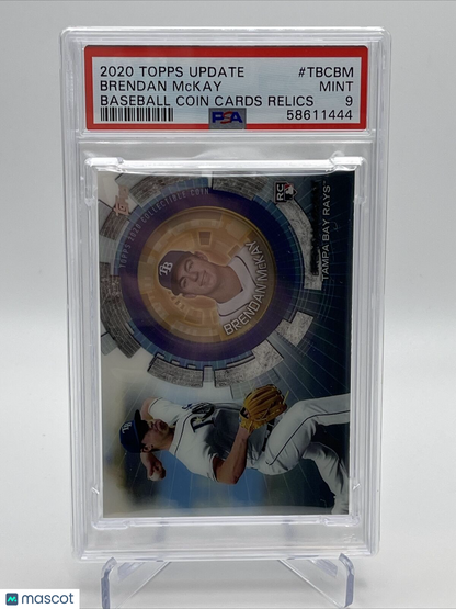 2020 Topps Update Coin Cards Relics Brendan McKay Baseball Card #TBCBM PSA 9