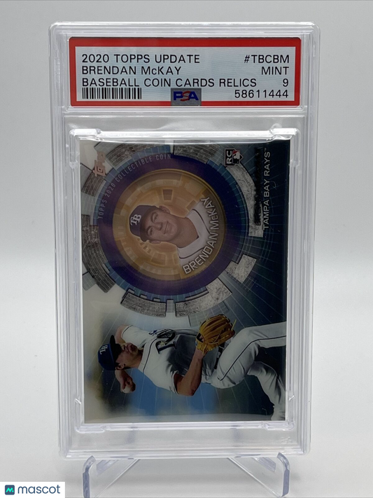 2020 Topps Update Coin Cards Relics Brendan McKay Baseball Card #TBCBM PSA 9