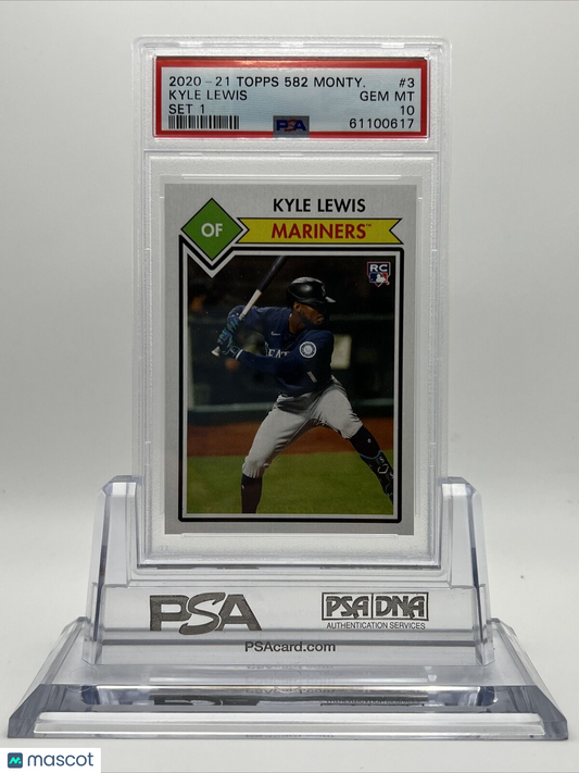 2021 Topps 582 Montgomery Club Set 1 Kyle Lewis Rookie Card #3 PSA 10