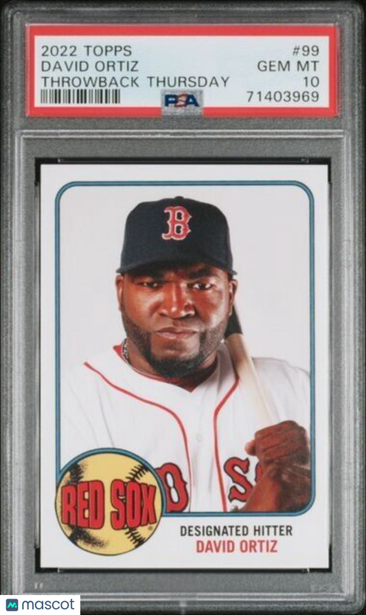 2022 Topps Throwback Thursday David Ortiz Baseball Card #99 PSA 10
