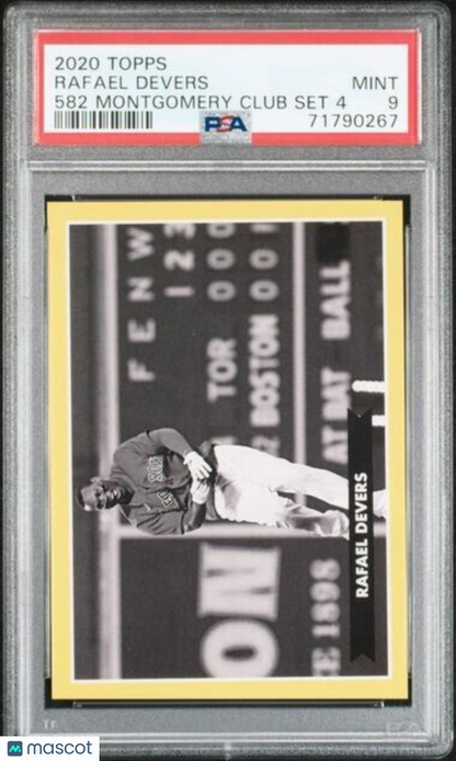 2020 Topps 582 Montgomery Club Set 4 Rafael Devers Baseball Card PSA 9 Mint
