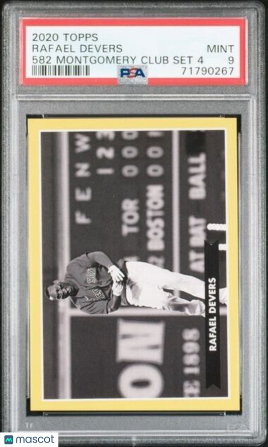 2020 Topps 582 Montgomery Club Set 4 Rafael Devers Baseball Card PSA 9 Mint