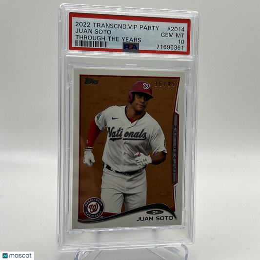 2022 Topps Transcendent VIP Party Juan Soto Baseball Card #2014 PSA 10 35/95