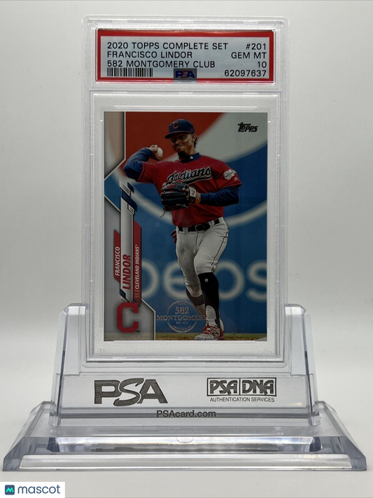 2020 Topps 582 Montgomery Club Set Francisco Lindor Baseball Card #201 PSA 10