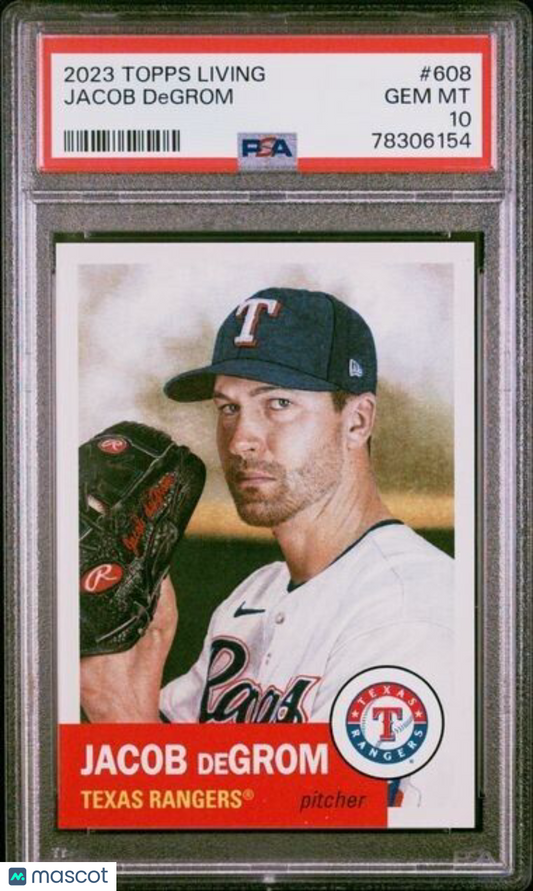 2023 Topps Living Set Jacob DeGrom Baseball Card #608 PSA 10 Gem Mint