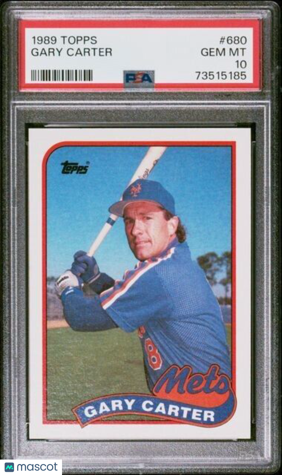 1989 Topps Gary Carter Baseball Card #680 PSA 10 Gem Mint