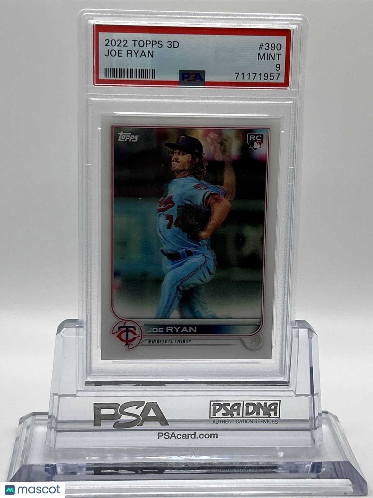 2022 Topps 3D Joe Ryan Rookie Baseball Card #390 PSA 9 Mint