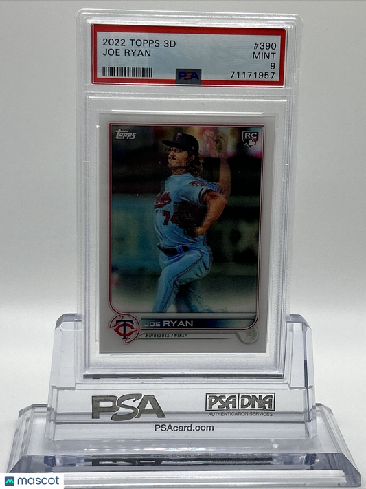 2022 Topps 3D Joe Ryan Rookie Baseball Card #390 PSA 9 Mint