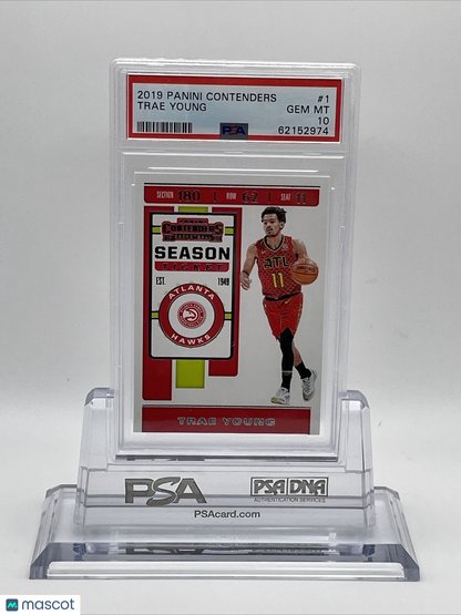 2019 Panini Contenders Trae Young Basketball Card #1 PSA 10