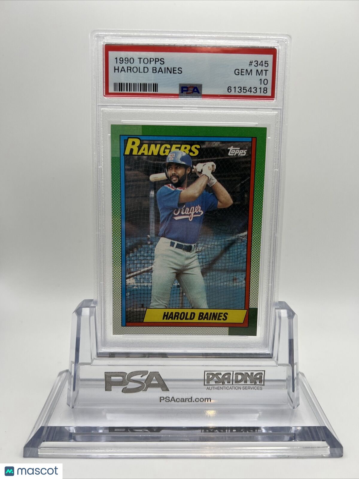1990 Topps Harold Baines Baseball Card #345 PSA 10