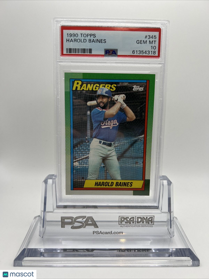 1990 Topps Harold Baines Baseball Card #345 PSA 10