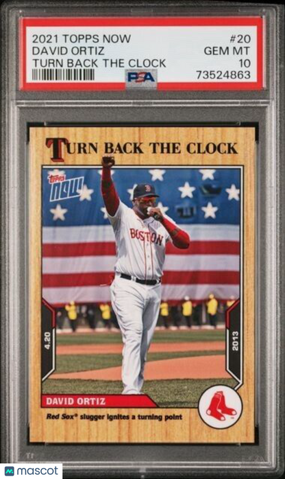 2021 Topps Now David Ortiz Turn Back the Clock Baseball Card #20 PSA 10 POP 15