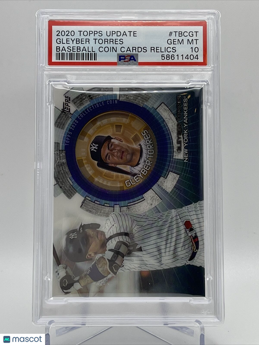 2020 Topps Update Coin Cards Relics Gleyber Torres Baseball Card #TBCGT PSA 10